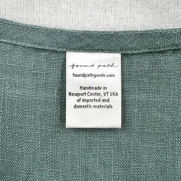 FOUND PATH Linen Market Boxy Tee Womens Small Spruce Square Top Short Sleeve - Picture 11 of 14